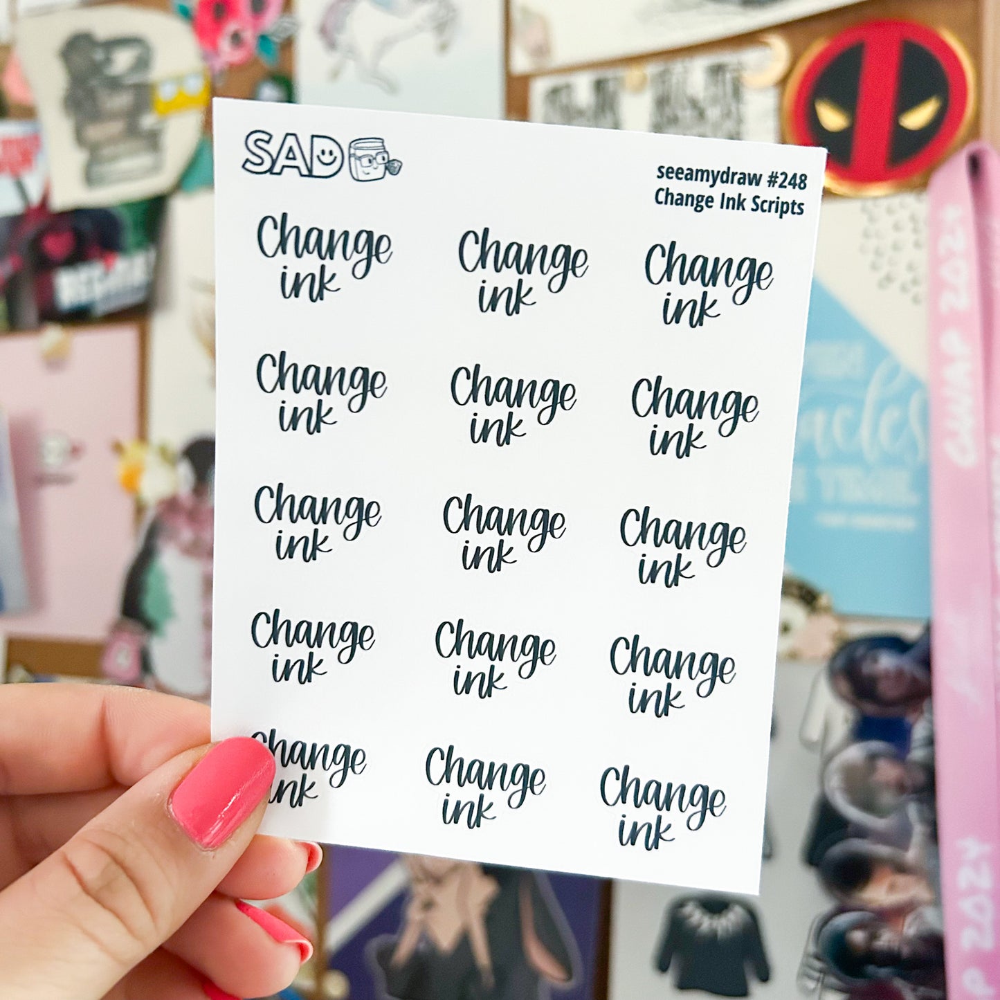 248 Change Ink Script | Regular Matte or Clear Matte