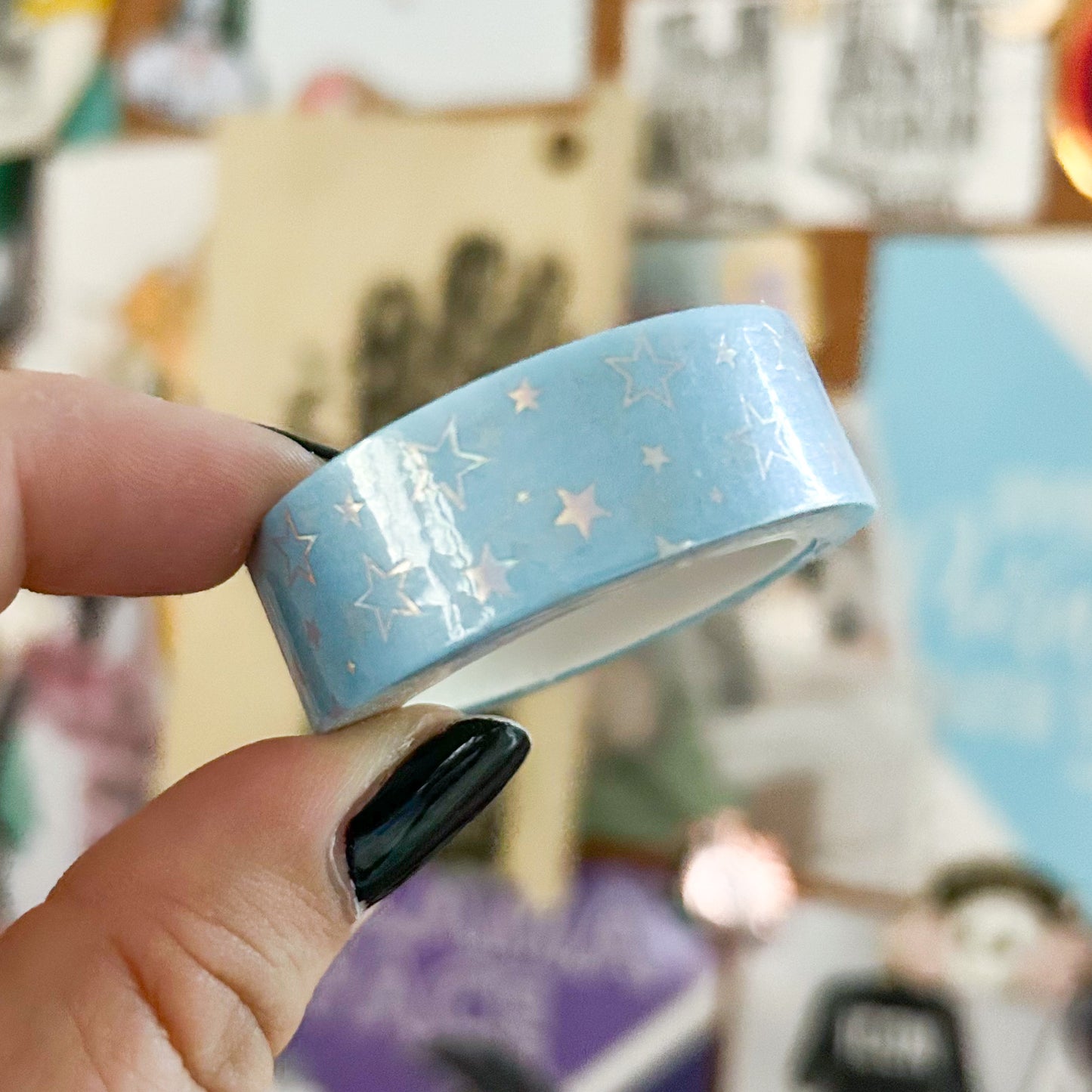 Light Blue SAD Stars Washi Tape | 15mm Washi Tape