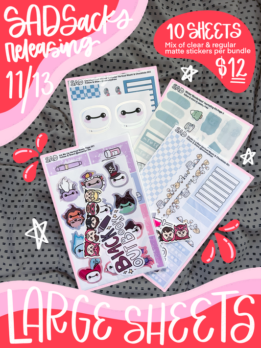 Large Sticker Sheet SAD Sacks
