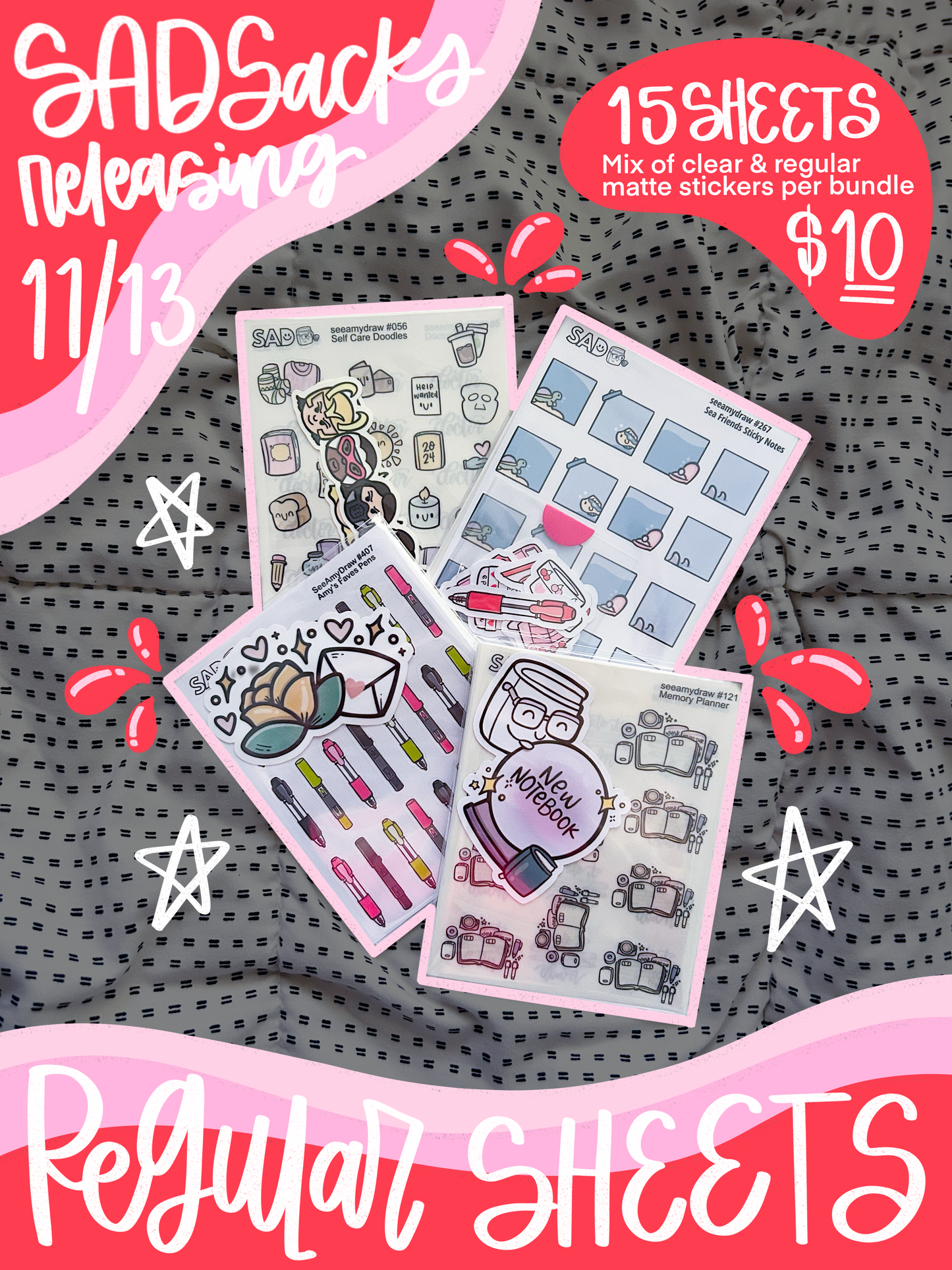 Regular Sticker Sheet SAD Sacks