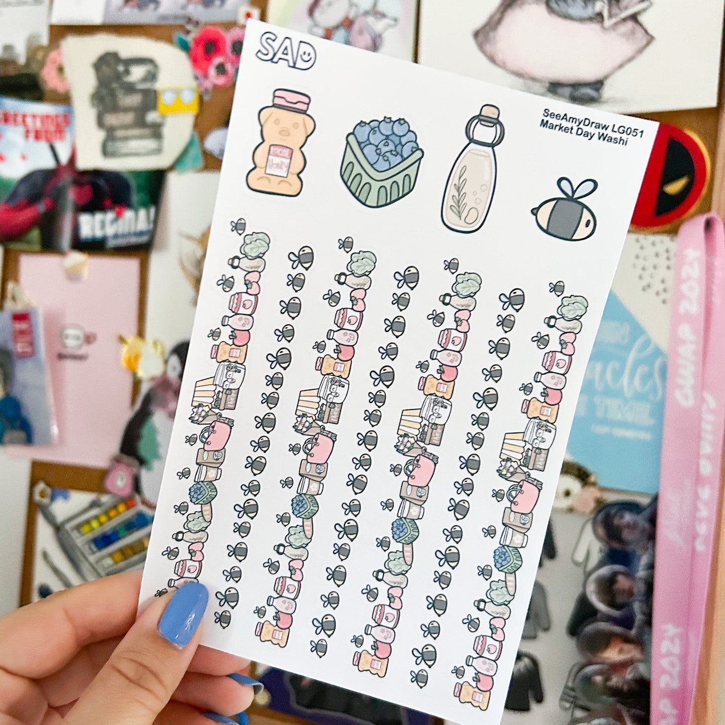 LG051 Market Day Washi Strip | Regular Matte or Clear Matte