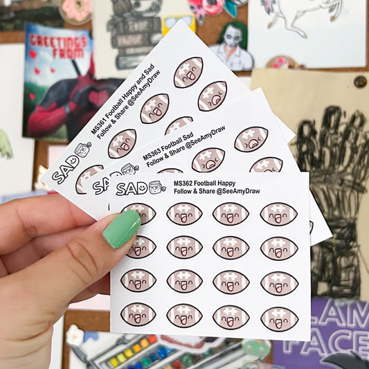 Football Happy and Sad Mini Sheet | Regular or Clear Matte