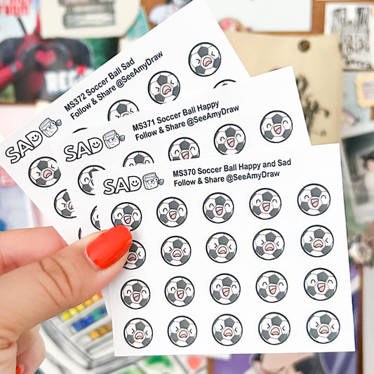 Soccer Ball Happy and Sad Mini Sheet | Regular or Clear Matte