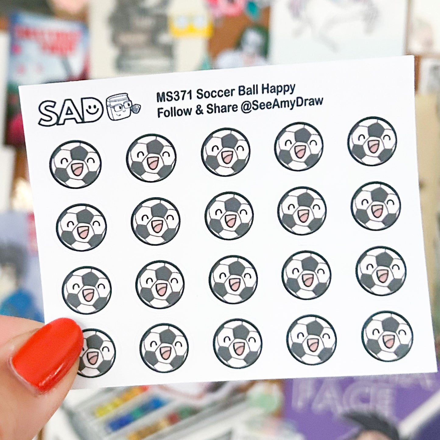 Soccer Ball Happy and Sad Mini Sheet | Regular or Clear Matte