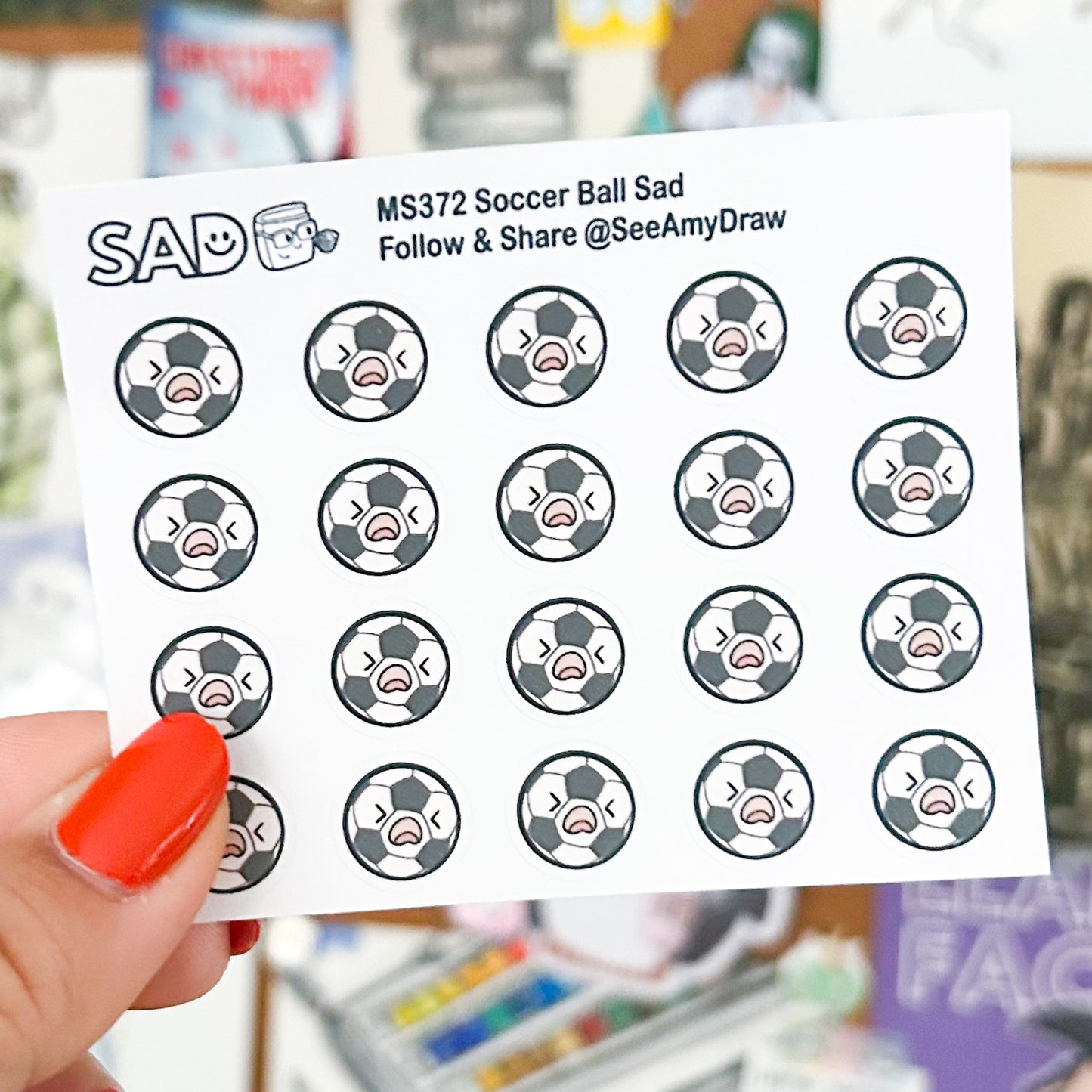 Soccer Ball Happy and Sad Mini Sheet | Regular or Clear Matte