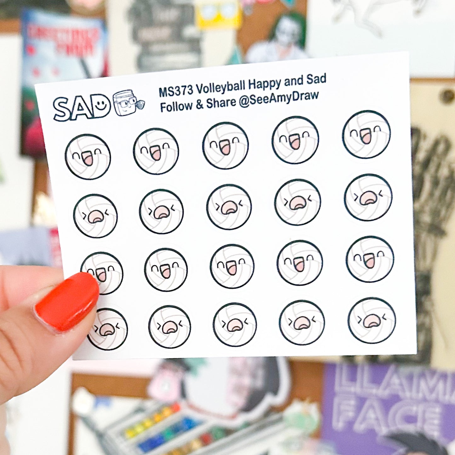 Volleyball Happy and Sad Mini Sheet | Regular or Clear Matte