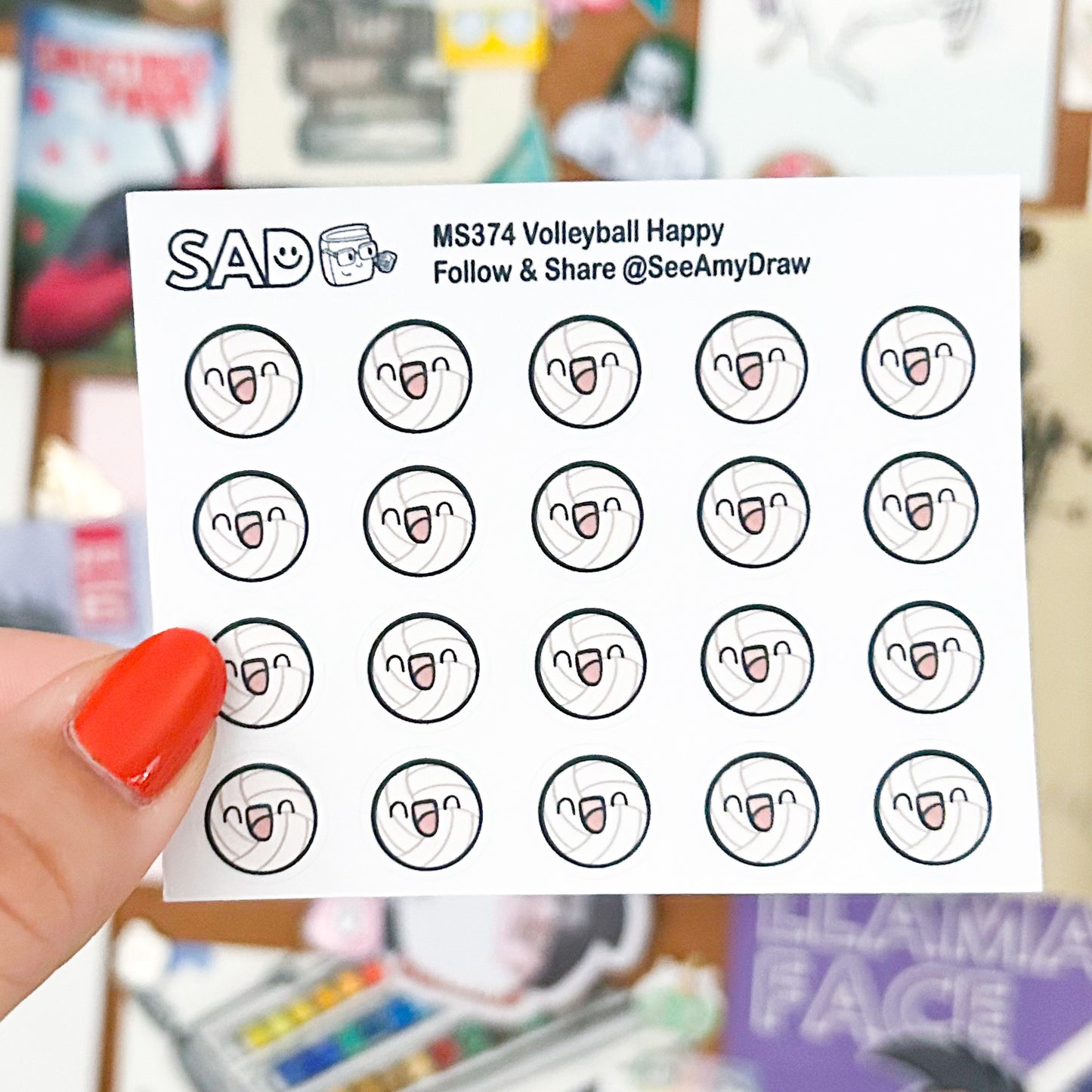 Volleyball Happy and Sad Mini Sheet | Regular or Clear Matte