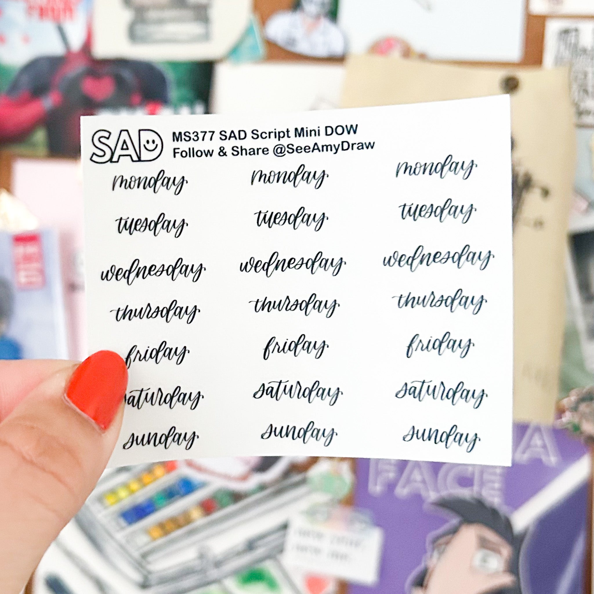 MS 377 SAD 2024 Scripts Mini DOW | Regular or Clear Matte – See Amy Draw