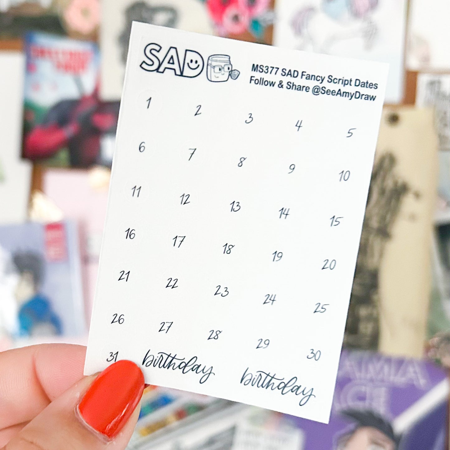 MS 377 SAD Fancy Scripts Date Covers | Regular or Clear Matte