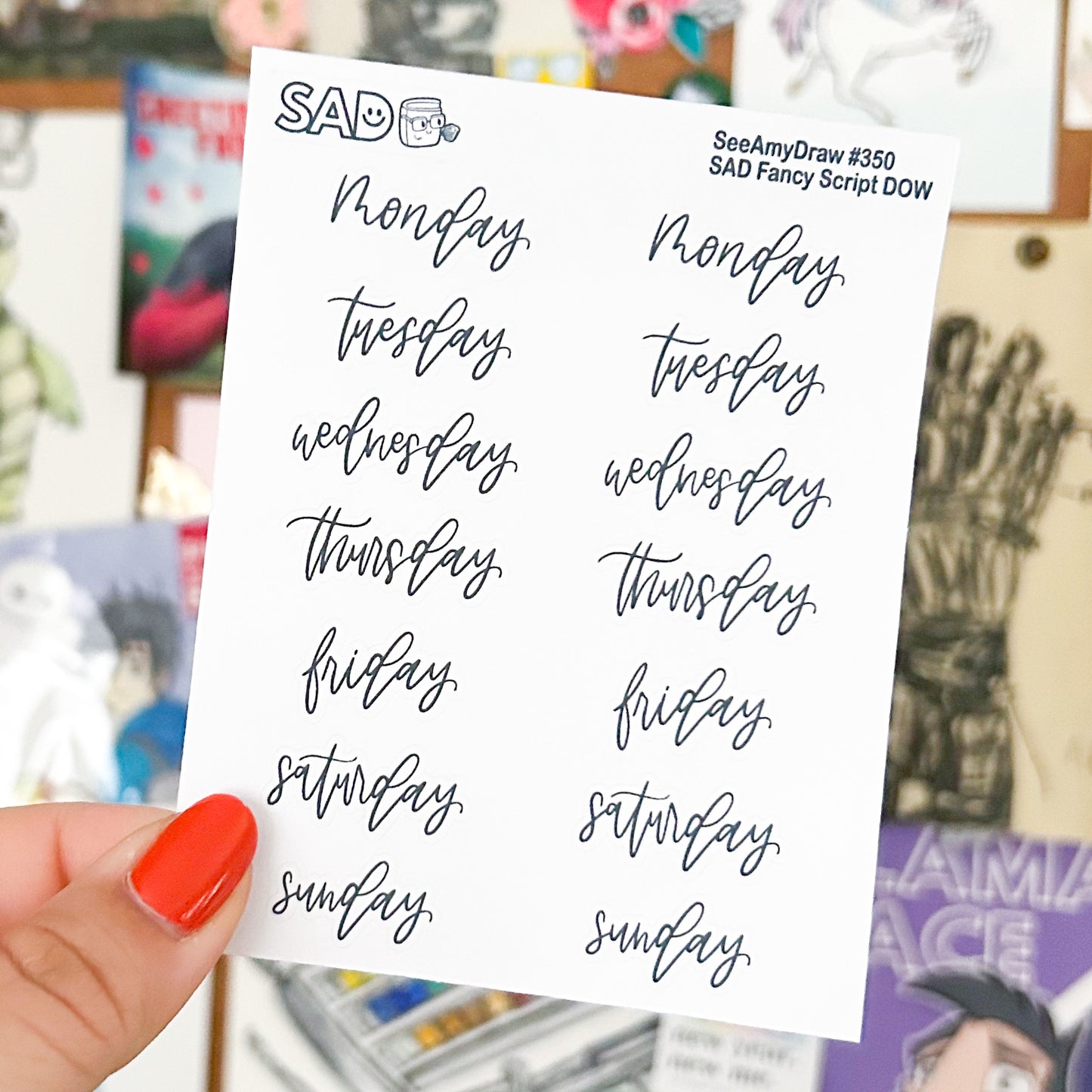 350 SAD Fancy Script DOW – See Amy Draw