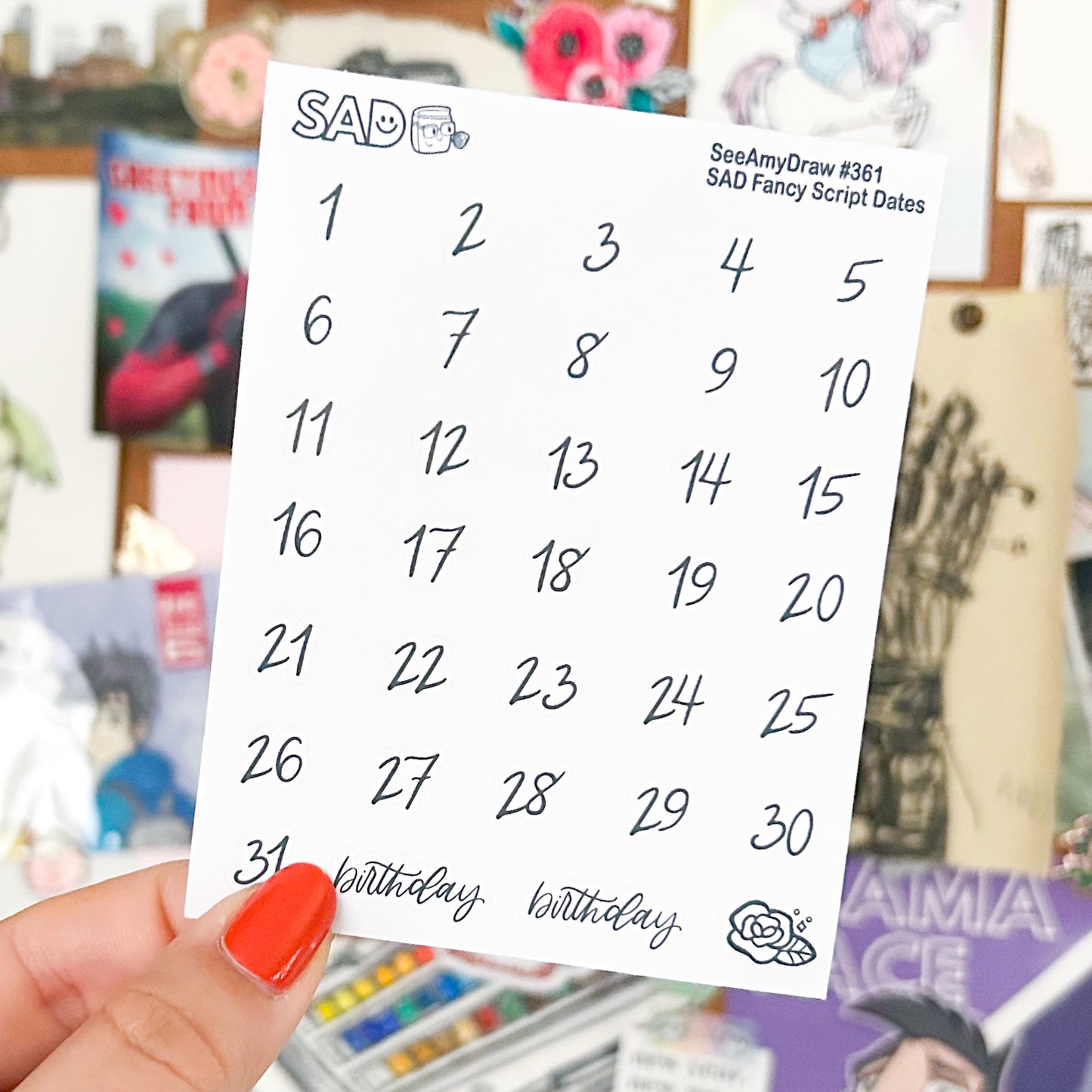 361 SAD Fancy Script Numbers – See Amy Draw