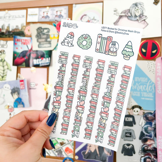 LG071 Booked for Christmas Washi Strips