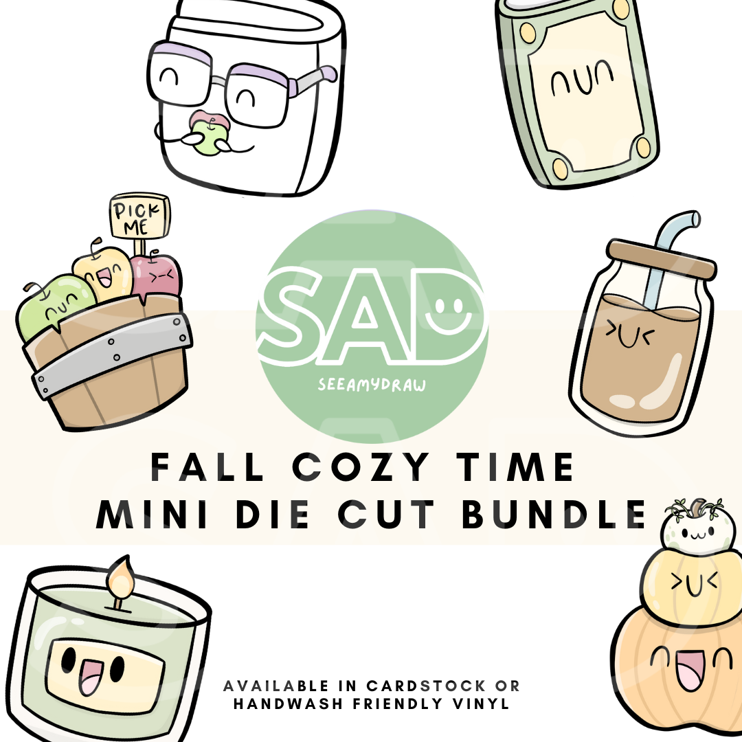 Mini Fall Cozy Time Die Cut Bundle | Cardstock or Vinyl