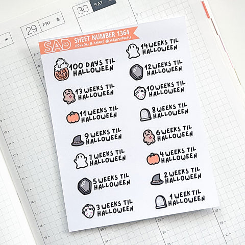 1364 Halloween Weekly Countdown | Regular Matte or Clear Matte