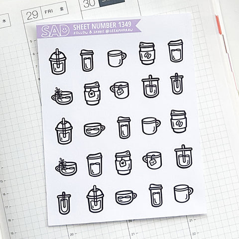 1349 Minimal Caffeine Cups | Regular Matte or Clear Matte