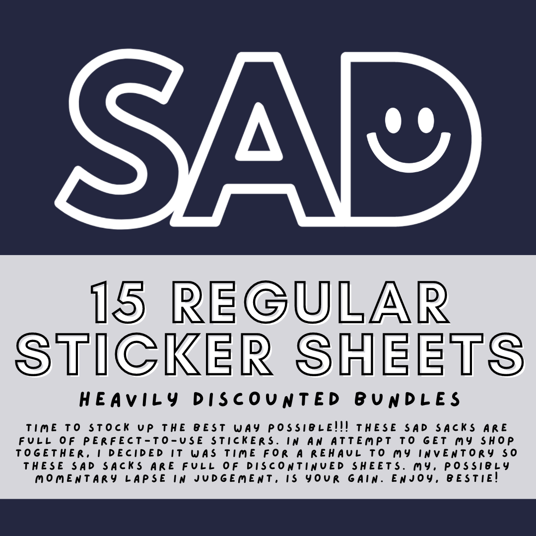 Sticker Sheet SAD Sacks | Not Oops