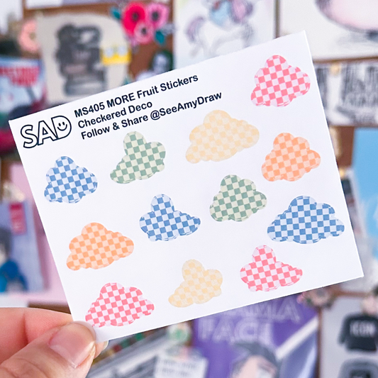 MS 405 MORE Fruit Stickers Checkered Deco| Regular or Clear Matte
