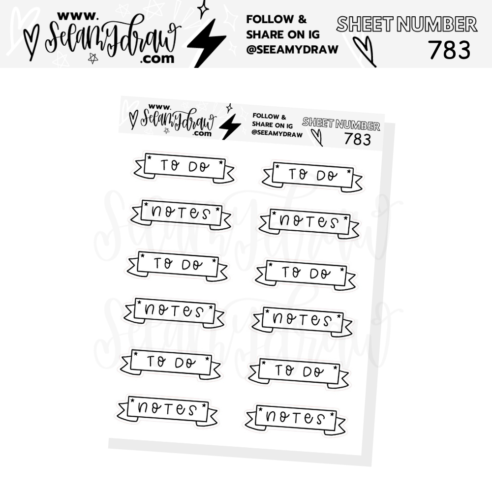127 To Do and Notes Banner Sticker Sheet