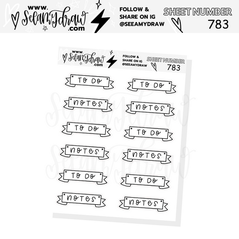 783 - To Do and Notes Banner Sticker Sheet