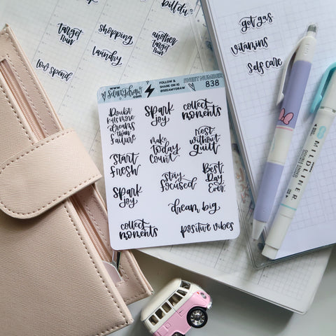 S027 - Positive Vibe Quotes Planner Stickers