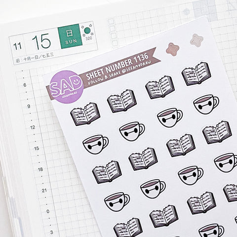 1136 Neutral Book Bay Annotate and Mug Stickers | Regular Matte or Clear Matte