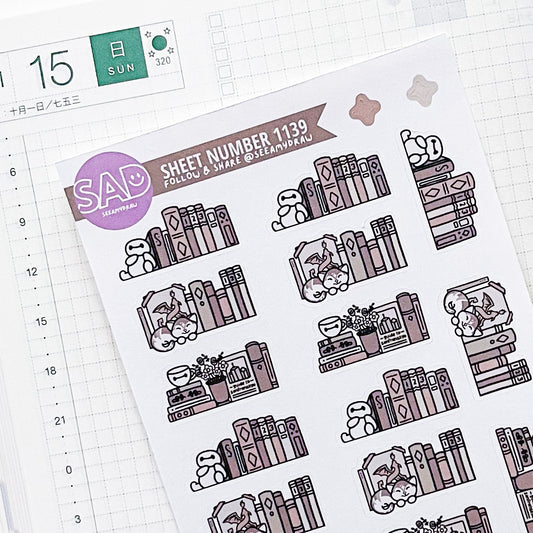 1139 Neutral Mini Shelfie Book Stickers | Regular Matte or Clear Matte