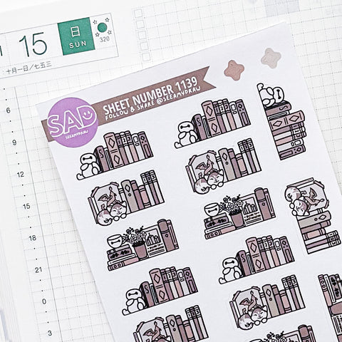 1139 Neutral Mini Shelfie Book Bay Stickers | Regular Matte or Clear Matte