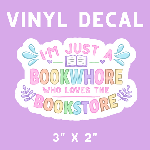 Rainbow Book Whore Vinyl Decal | WATERPROOF