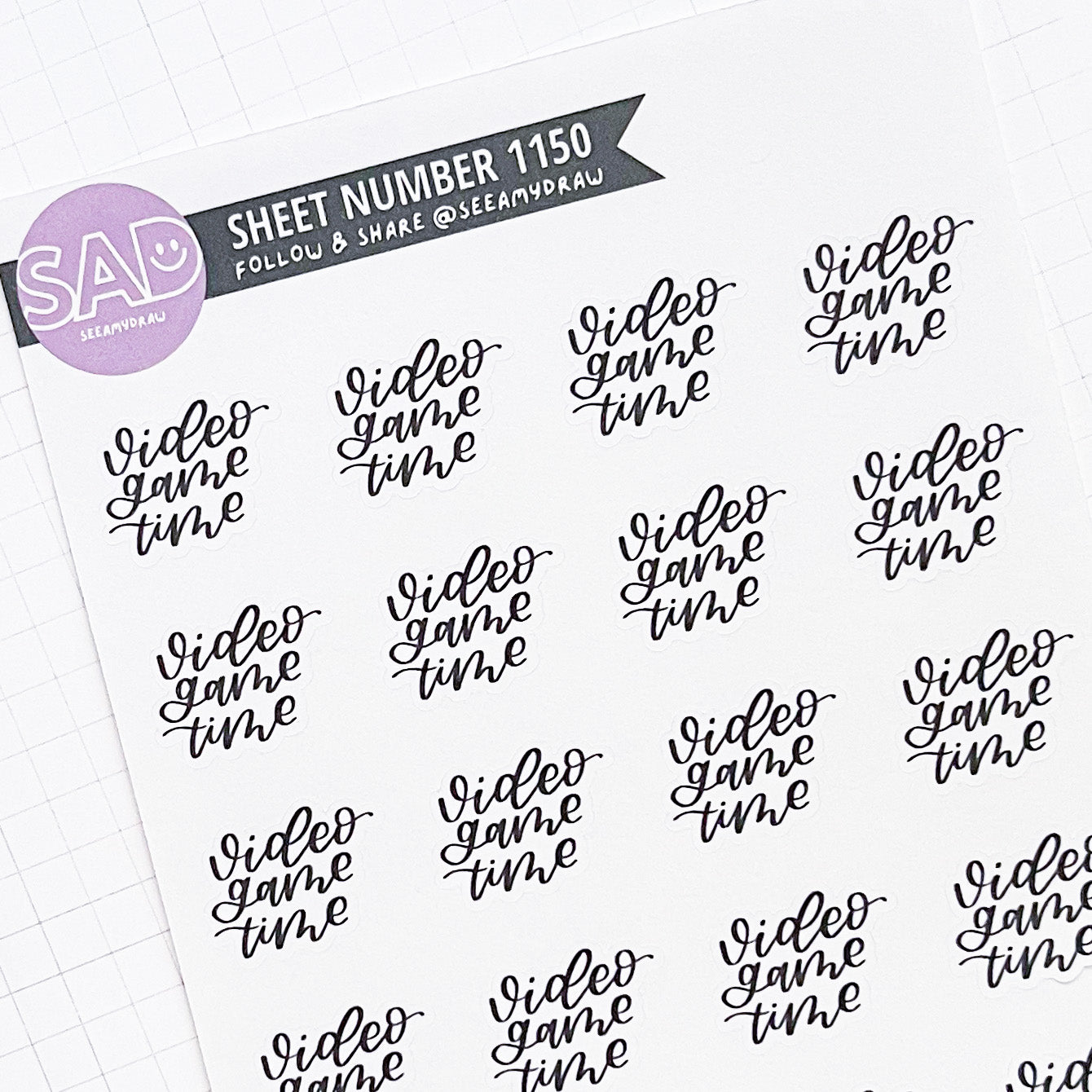 065 Video Game Time Scripts | Regular Matte or Clear Matte – See Amy Draw