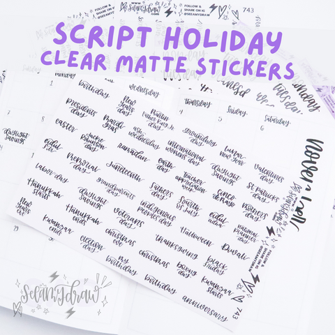 SAD Script Holiday Sticker Sheet – See Amy Draw