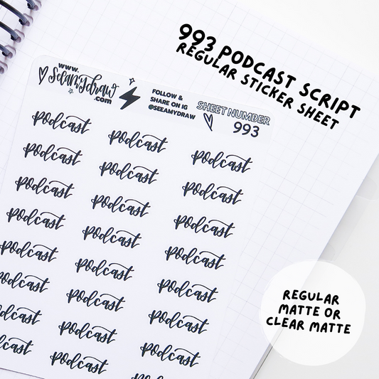 140 Podcast Script Sticker Sheet